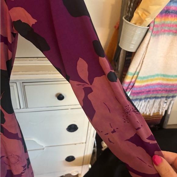 CAbi Purple and Black Floral Long Sleeve Dress - Picture 6 of 6